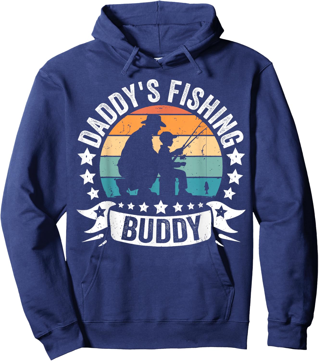Daddy's Fishing Buddy Dad Fishing boys girls For Fathers Day Hoodie - Hoodie | Navy