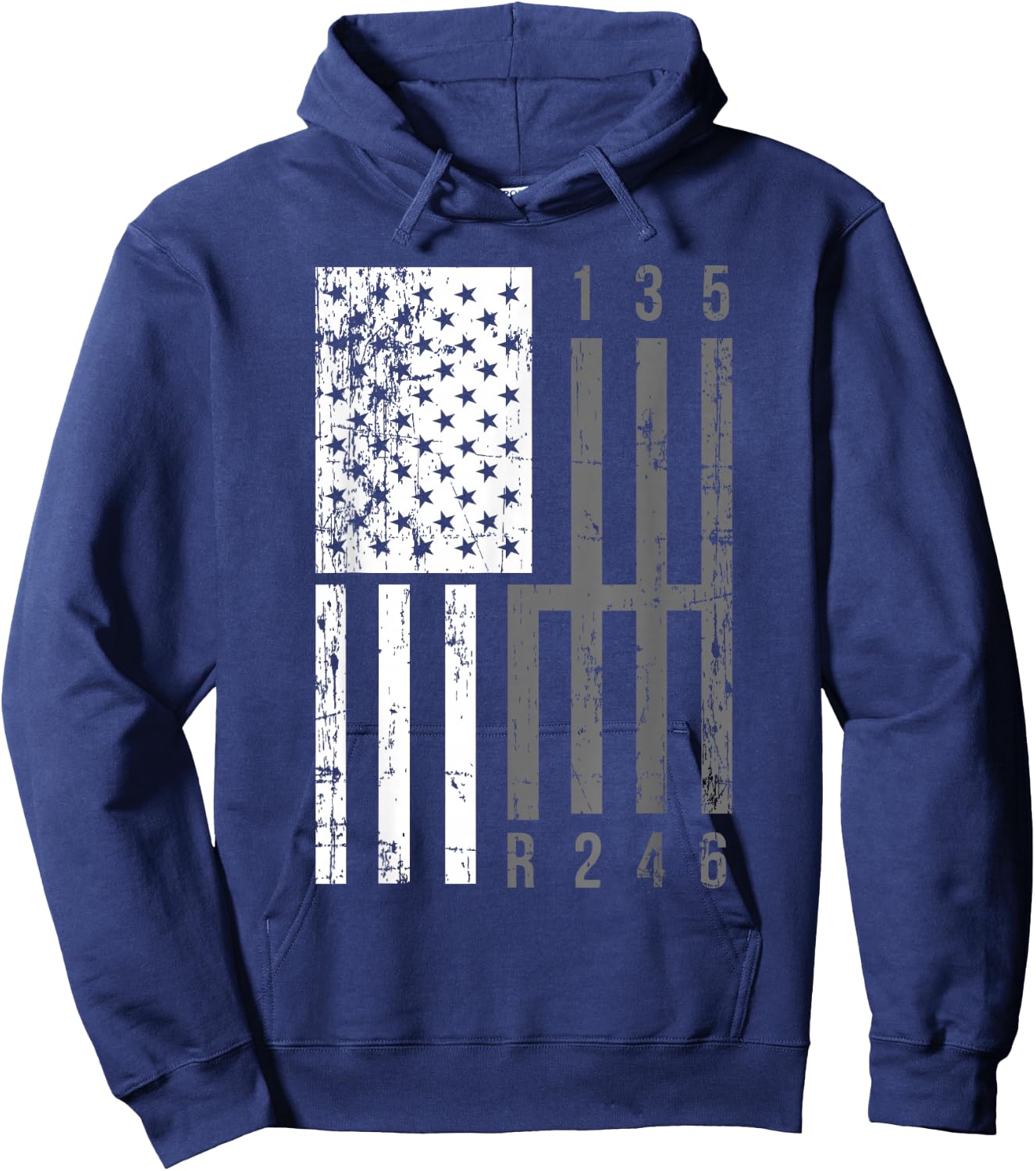 Funny Stick Shift USA Flag Muscle Car 6 Gears Mechanic Gift Hoodie - Hoodie | Navy