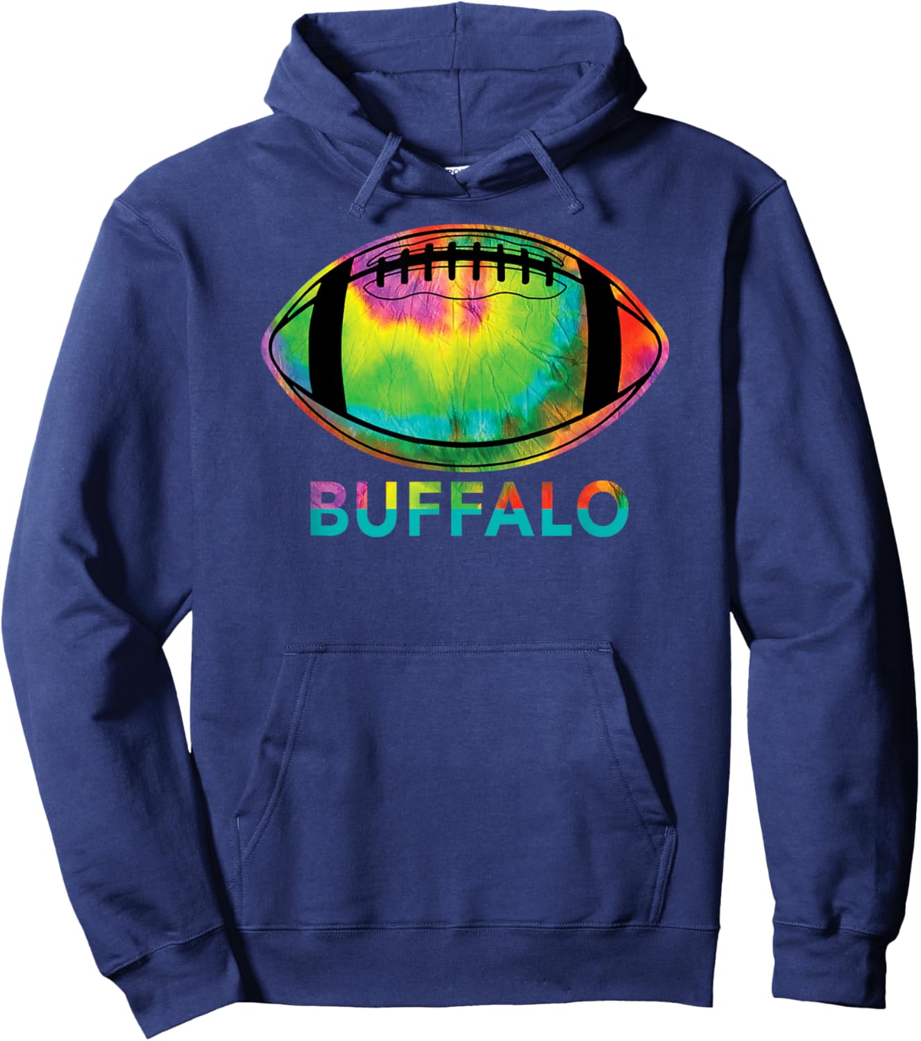 Tie Dye Football Buffalo Hoodie - Hoodie | Navy
