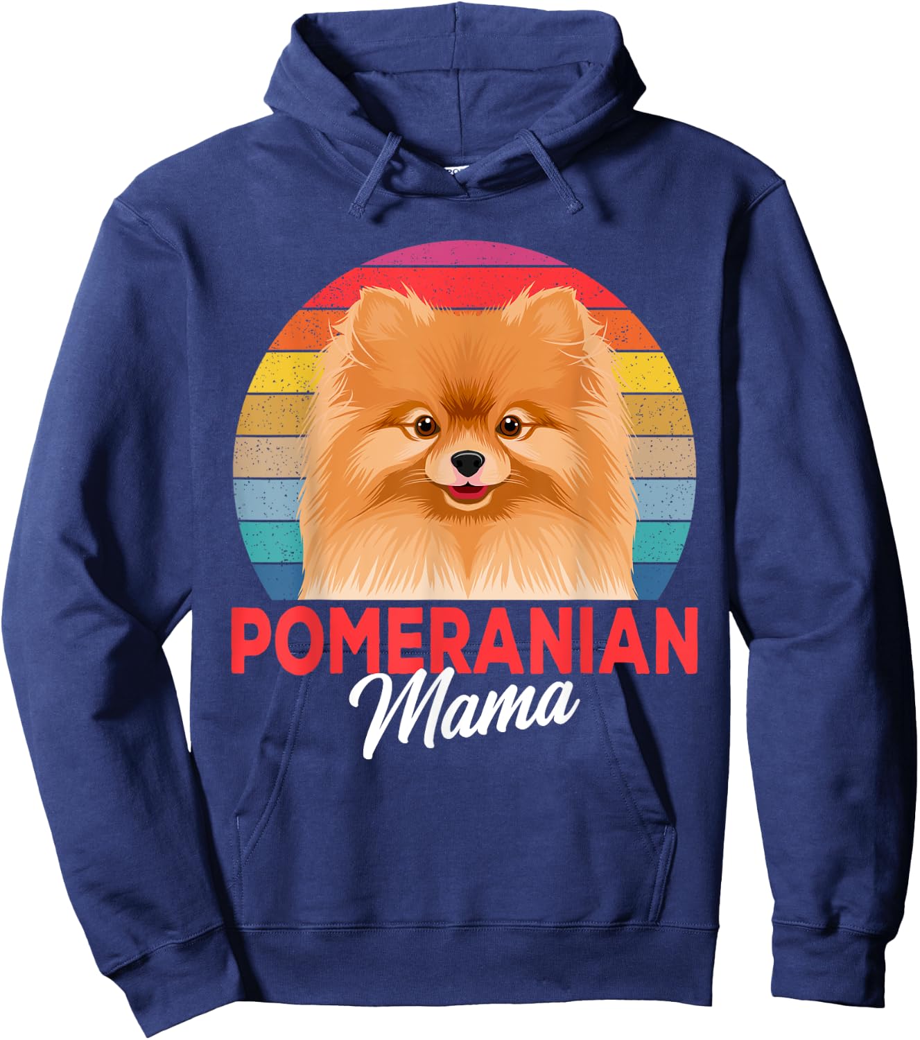 Pomeranian Mama Pom Dog Mom Hoodie - Hoodie | Navy