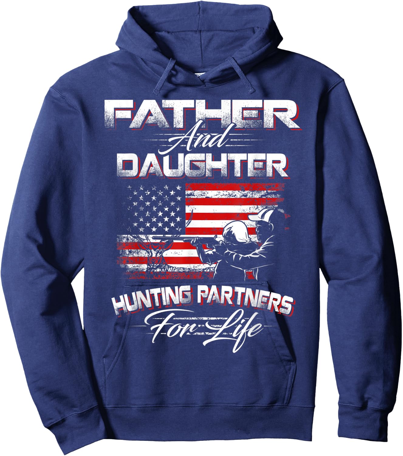 Funny Father and Daughter Hunting Partners For Life Hoodie - Hoodie | Navy