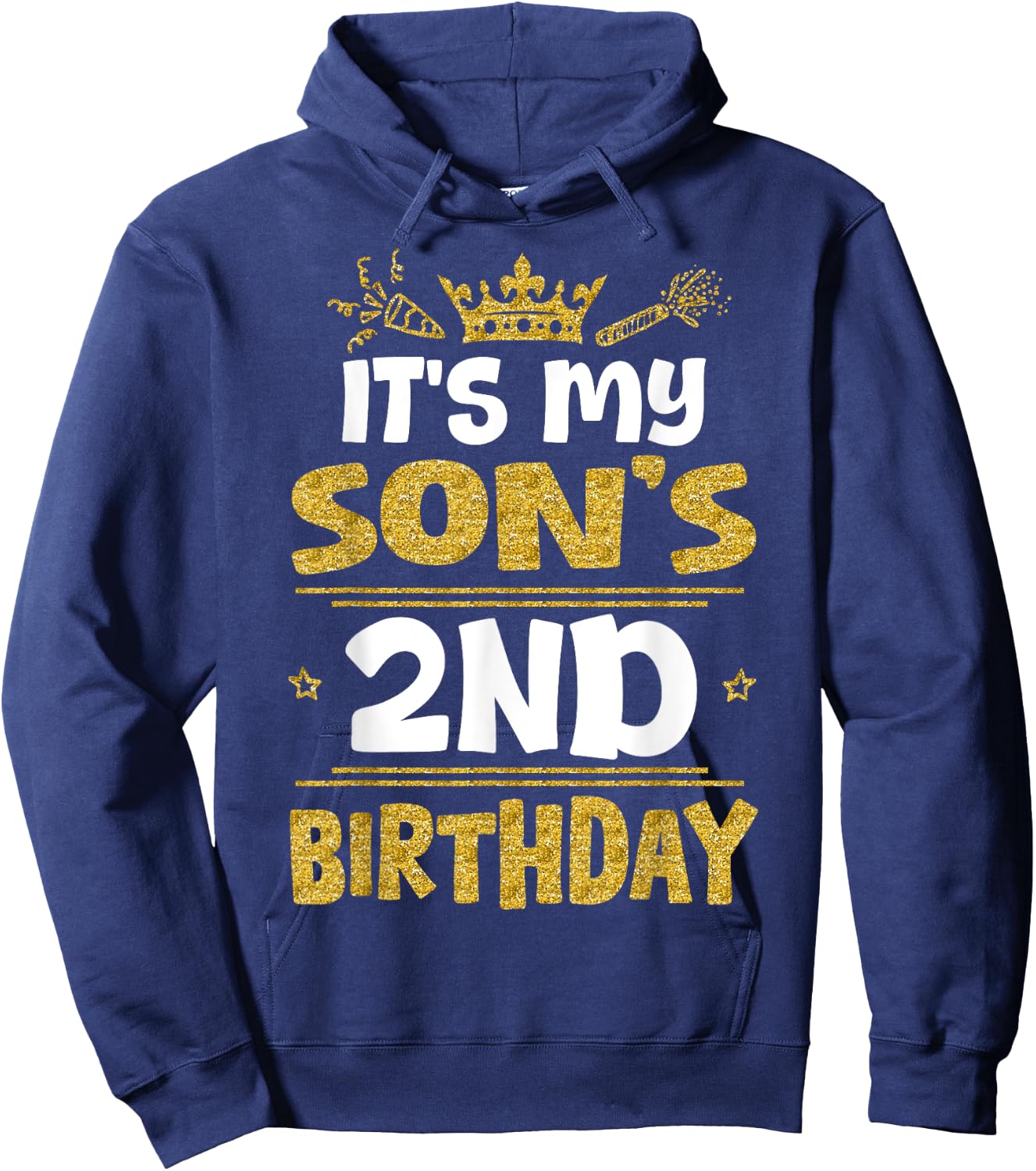 Happy It's My Son's 2nd Birthday 2023 2 Years Old Hoodie - Hoodie | Navy