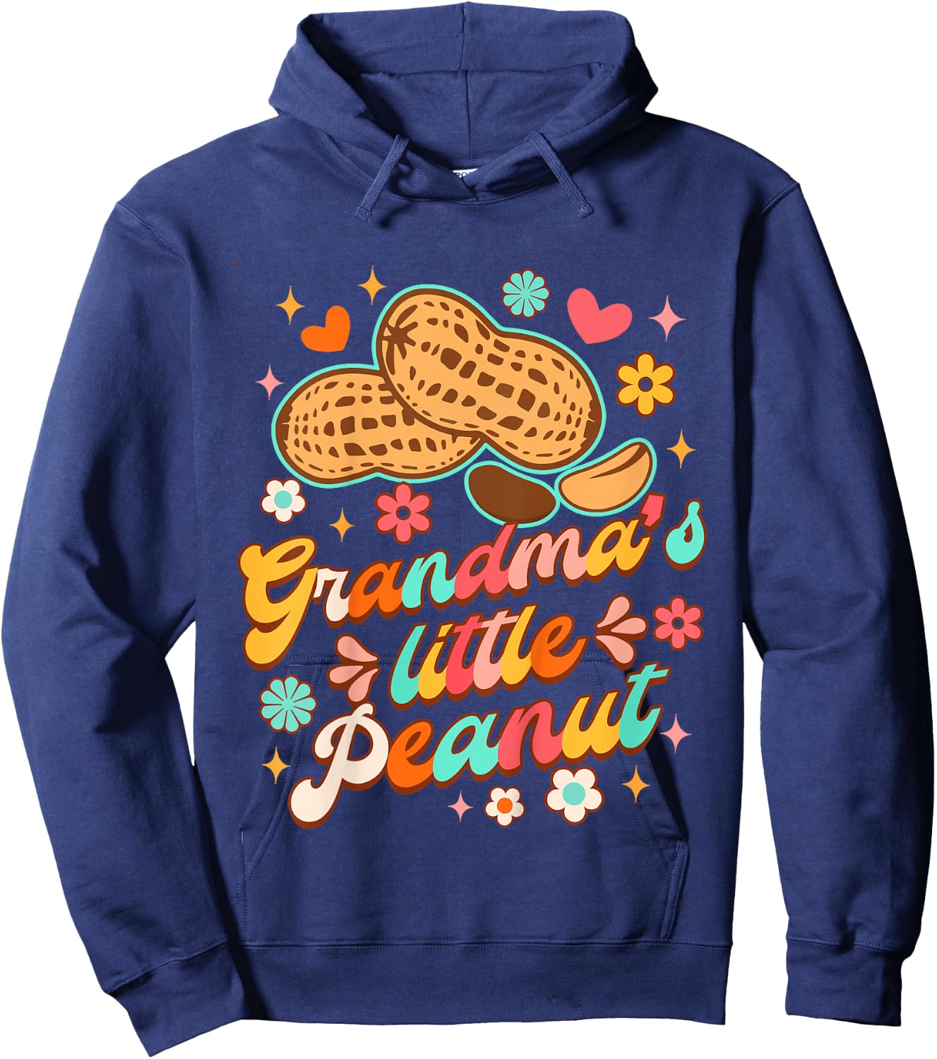 Cute Peanut Baby Shower Girl Boy Grandma's Little A Peanut Hoodie - Hoodie | Navy