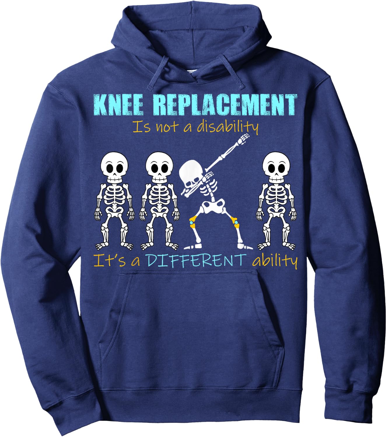 Knee Replacement Surgery Black Small Knee Replacement Recovery ACL Surgery Arthroplasty Graphic Novelty Hoodie - Hoodie | Navy