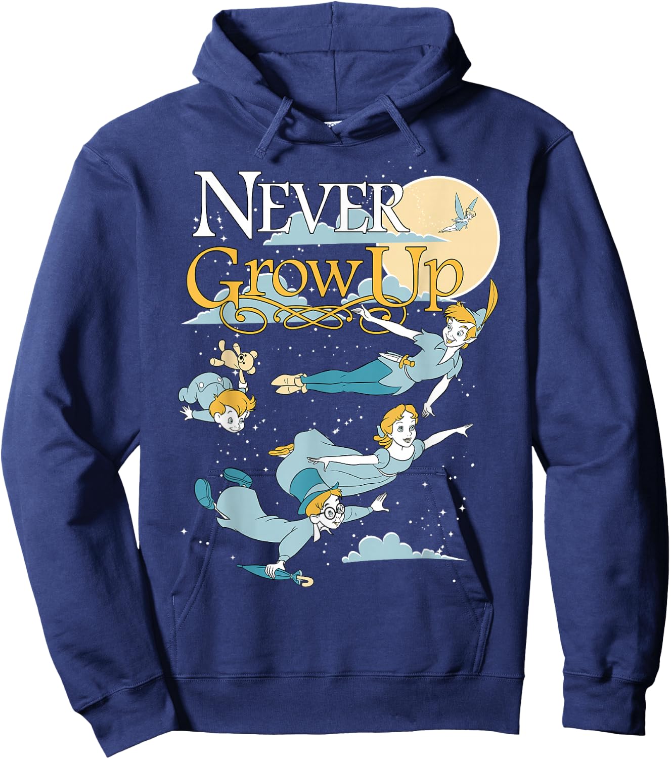 Disney Peter Pan Group Shot Never Grow Up Night Portrait Hoodie - Hoodie | Navy
