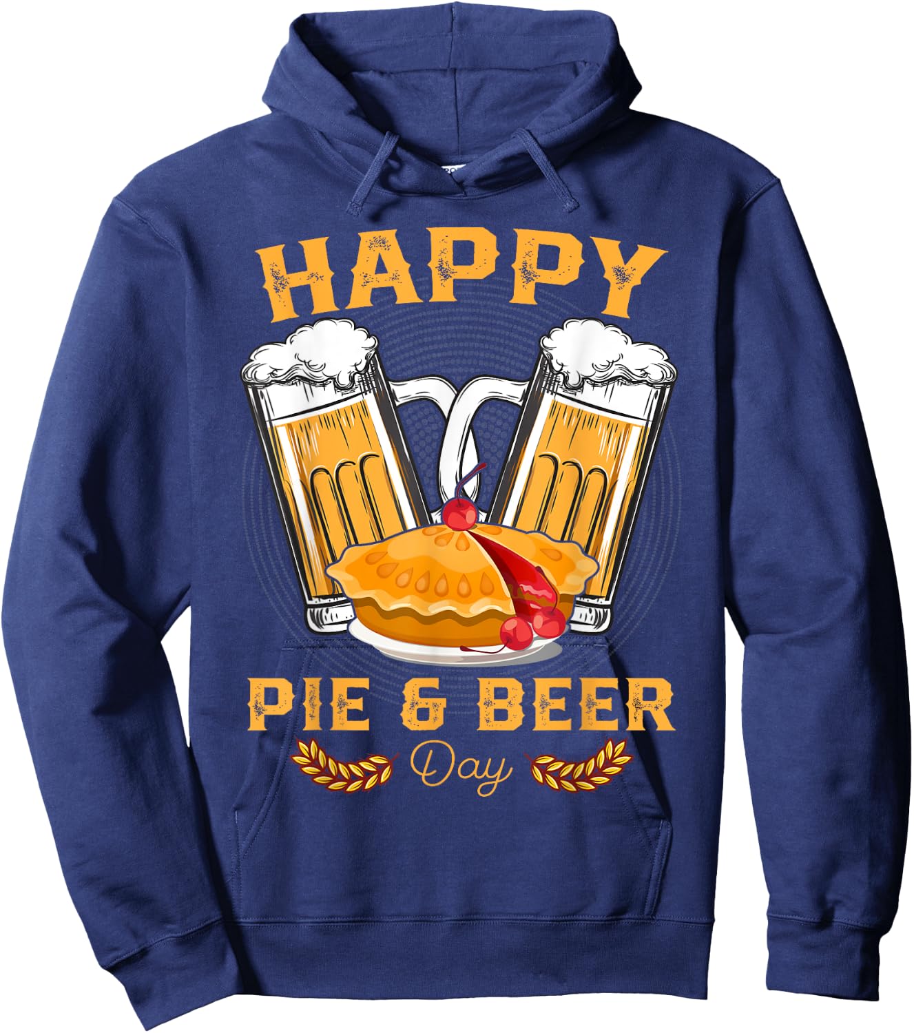 Happy Pie And Beer Day Beer Drinker Funny Utah Pioneers Hoodie - Hoodie | Navy