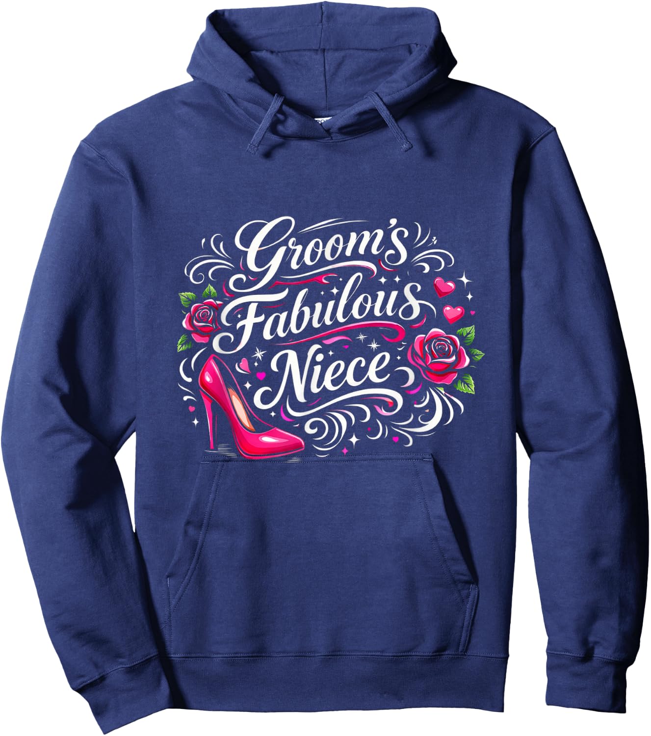 Groom's Fabulous Niece Wedding Crew Elegant Family Matching Hoodie - Hoodie | Navy