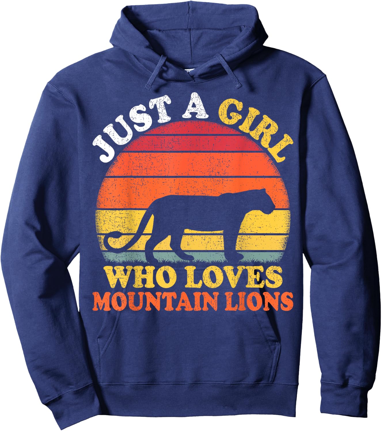Mountain Lion Vintage Just A Girl Who Loves Mountain Lion Hoodie - Hoodie | Navy