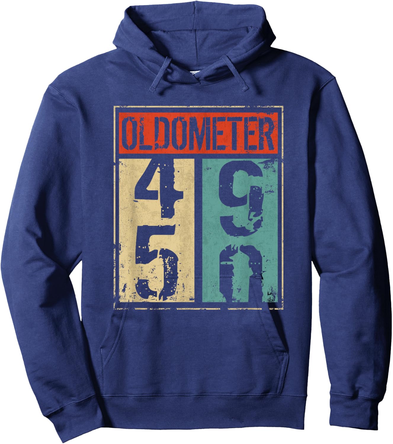 Oldometer 50th Birthday 49-50 Years Old Joke Hoodie - Hoodie | Navy
