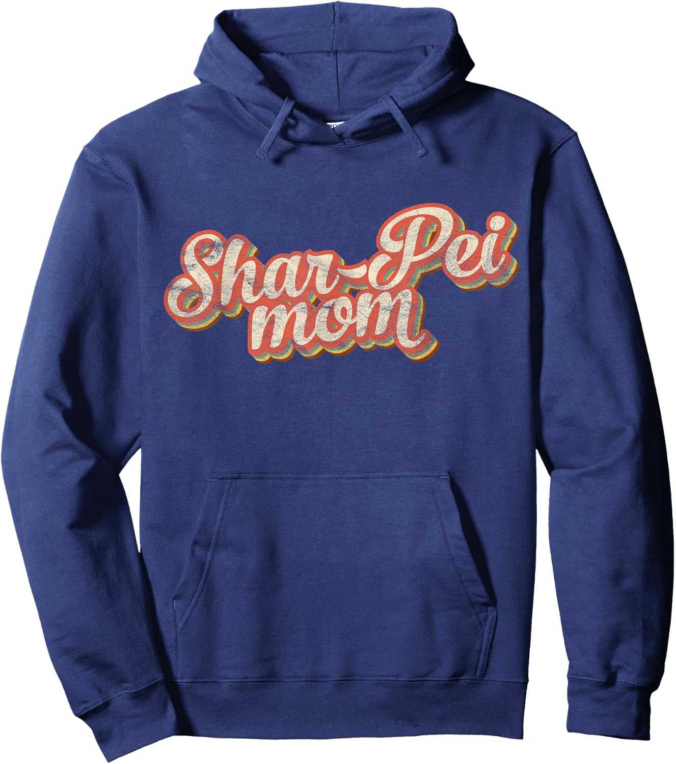Vintage Shar-Pei Mom Gift Sharpei Mother Dog Lover Mama Hoodie - Hoodie | Navy