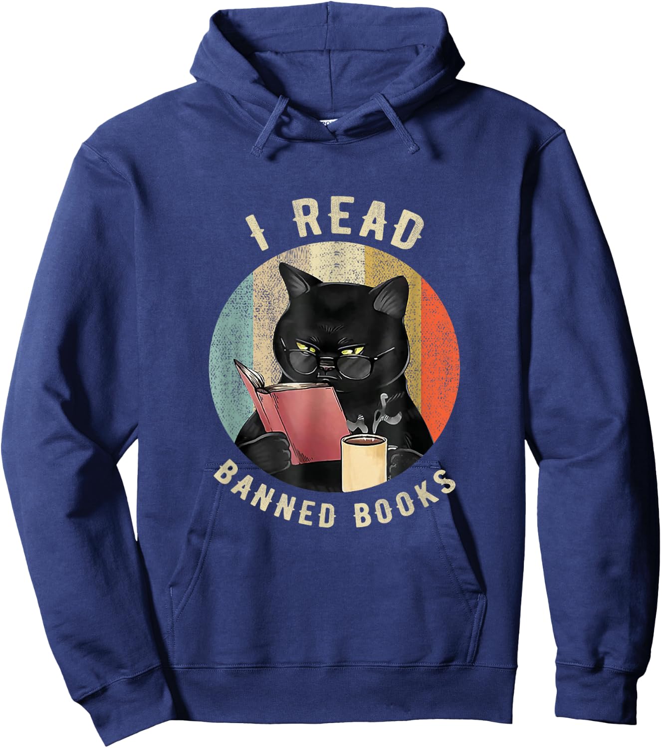 Cat I Read Banned Books Funny Bookworms Reading Book Hoodie - Hoodie | Navy