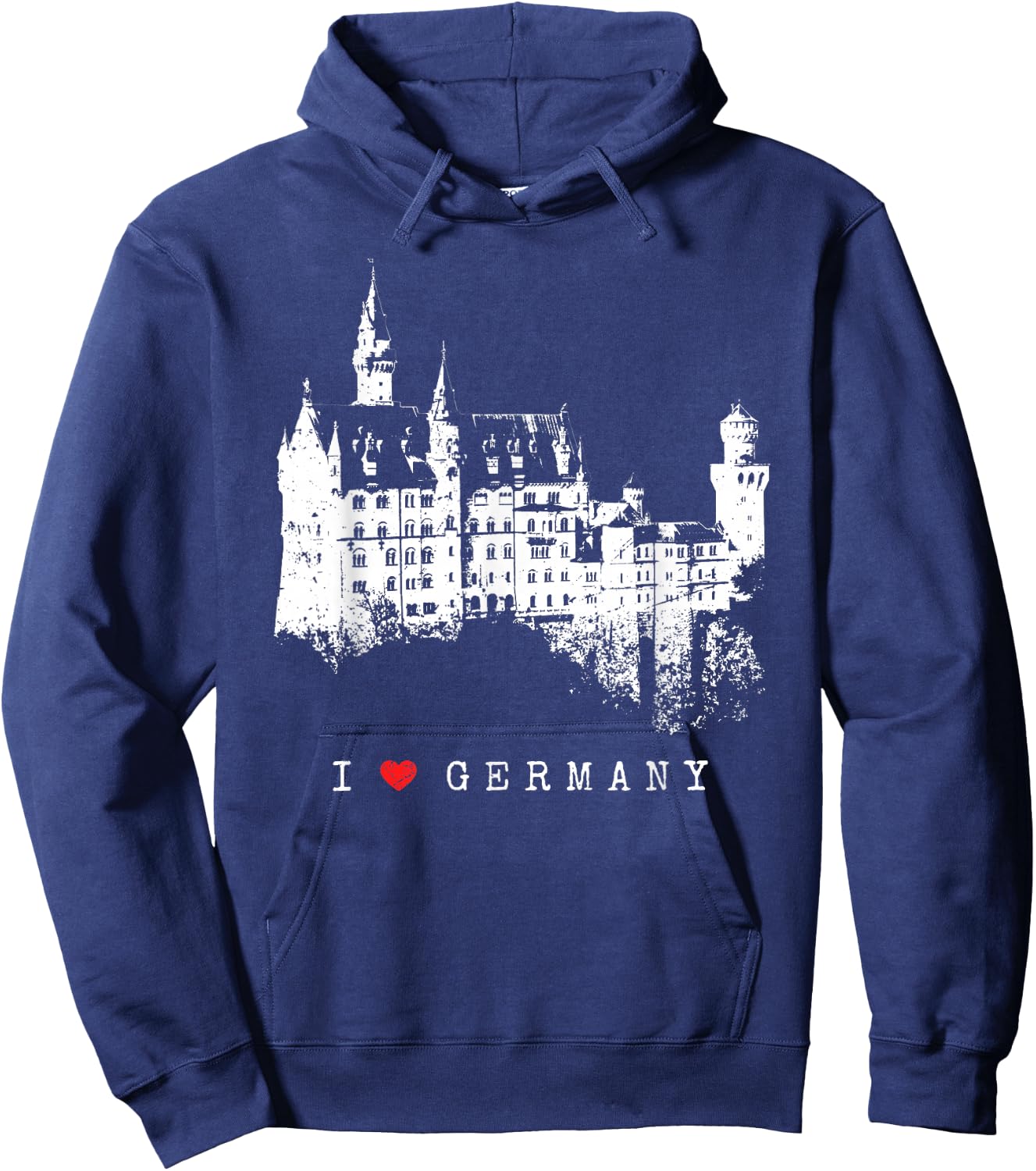 Neuschwanstein Castle Lover Vintage Bavaria I Love Germany Hoodie - Hoodie | Navy