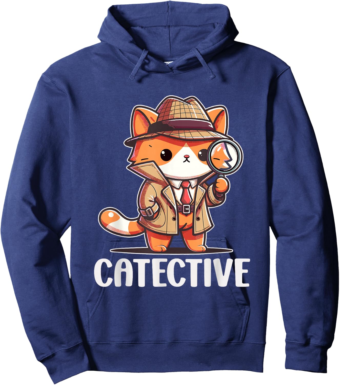 Private Investigator PI Funny Cat Detective Pun Spy Hoodie - Hoodie | Navy
