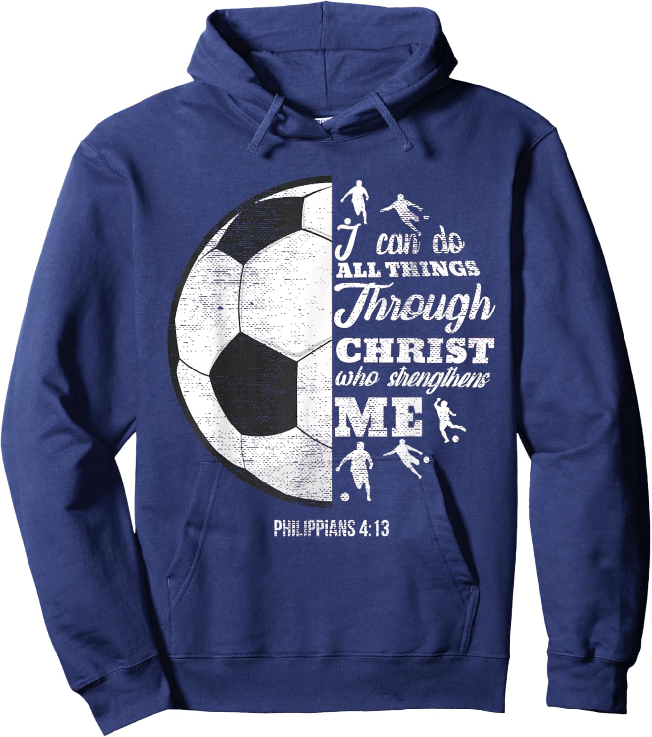 Christian Soccer Football Player Saying Gifts Men Women Kids Hoodie - Hoodie | Navy