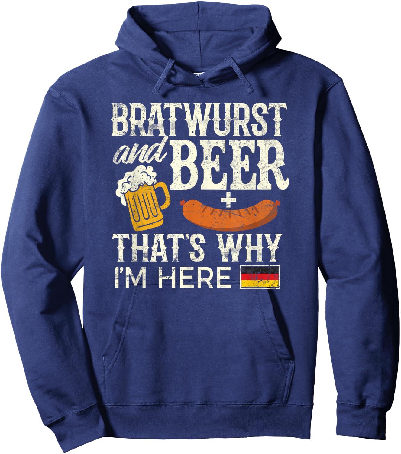 Funny Oktoberfest Shirt German Bratwurst Beer Men Women Hoodie - Hoodie | Navy