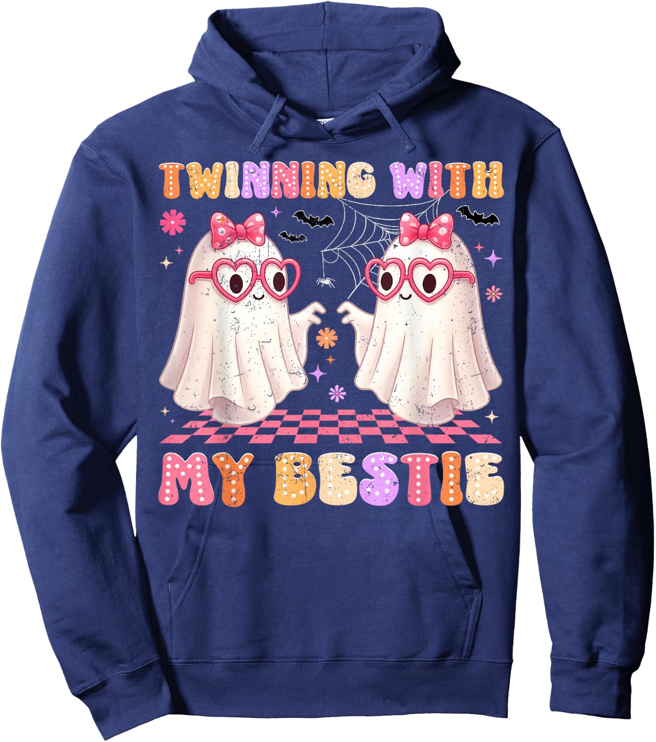 Twinning with My Bestie Cute Boo Halloween Costumes Women Gi Hoodie - Hoodie | Navy