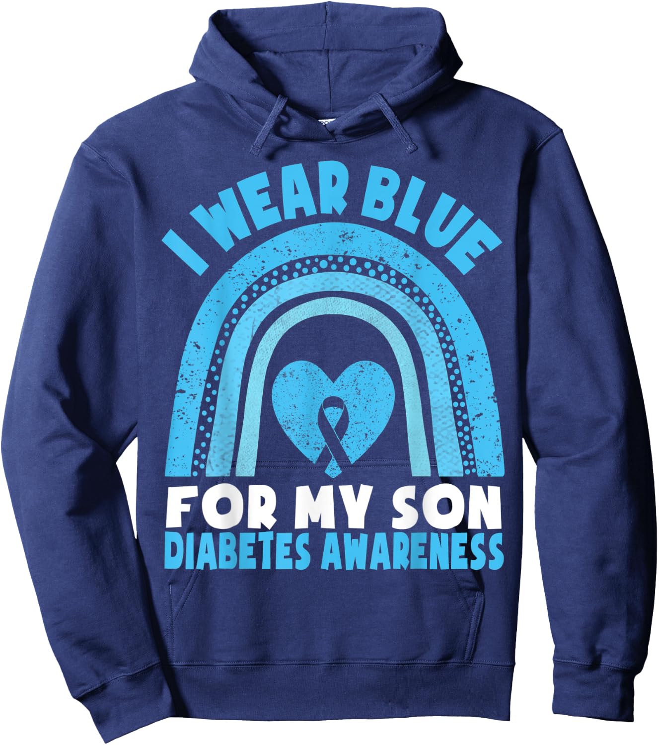 I Wear Blue For My Son Diabetes Awareness T1D Son Mom Dad Hoodie - Hoodie | Navy