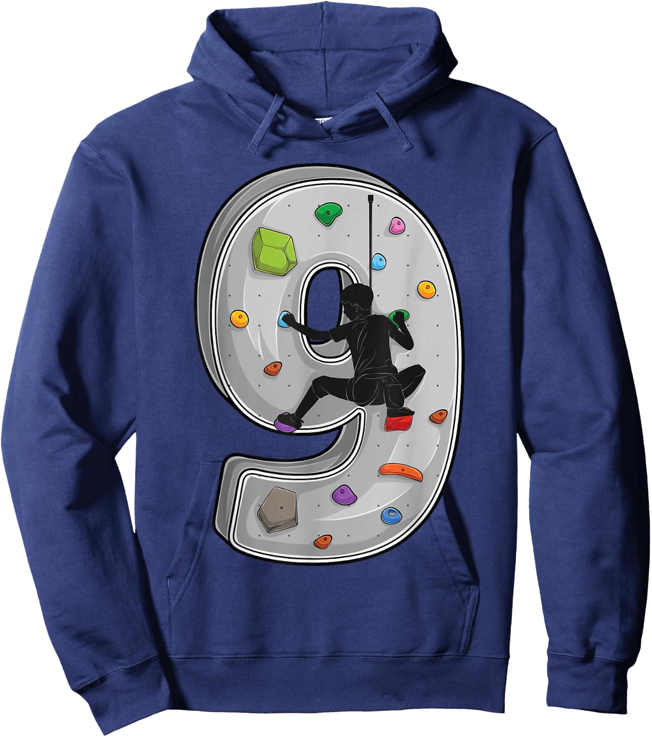 9 year old rock climbing 9th birthday Adventures Climber Hoodie - Hoodie | Navy