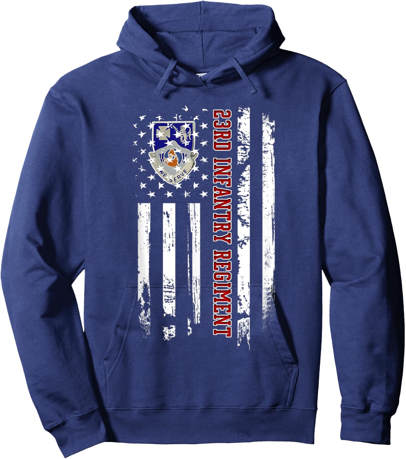 23rd Infantry Regiment Veteran USA Flag Veterans Day Xmas Hoodie - Hoodie | Navy
