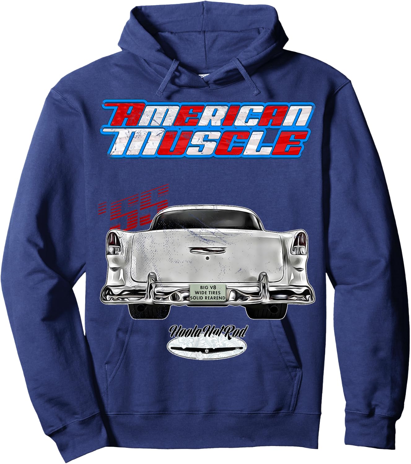 Rockabilly, 1955, Fifties, Bel Air, Belair, Tailfins, Pro Touring Hoodie - Hoodie | Navy
