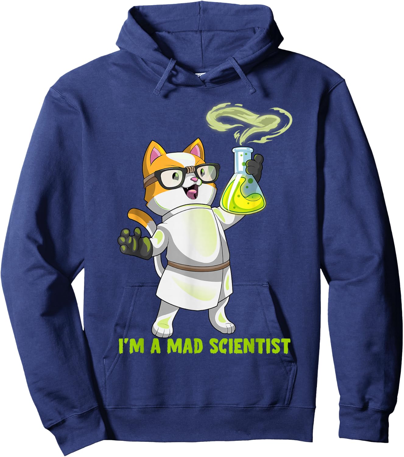 Science Cat Chemistry Mad Scientist Kitten Cation Teacher Hoodie - Hoodie | Navy