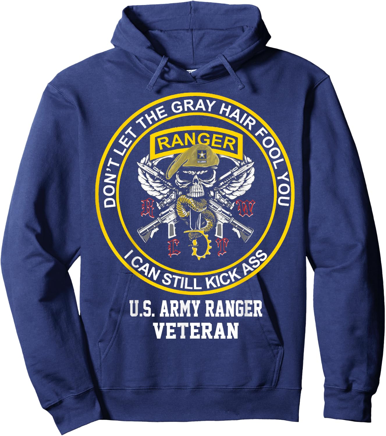 Funny Retired US Army Ranger Veteran USA Military Vet Hoodie - Hoodie | Navy
