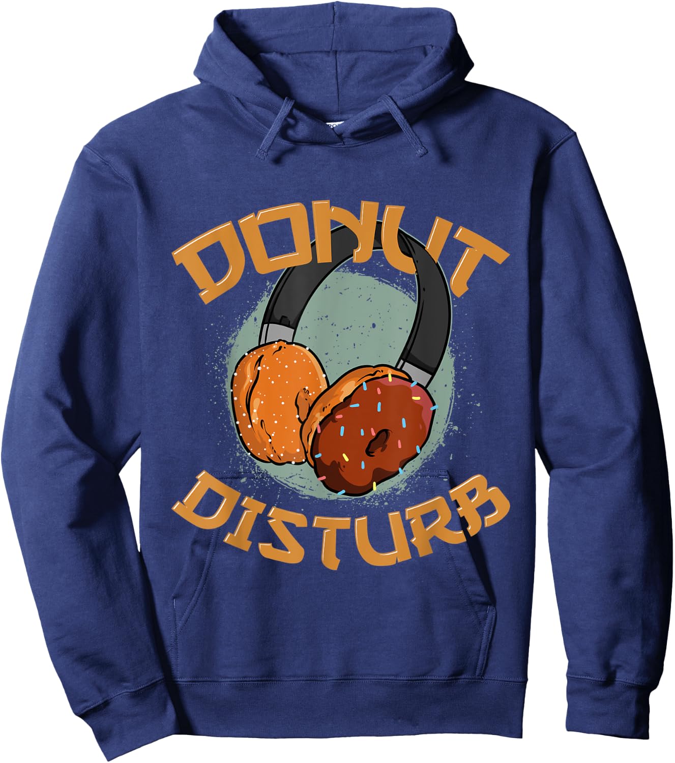 Funny Donut Disturb Doughnuts Donuts Joke Cartoon Dessert Hoodie - Hoodie | Navy