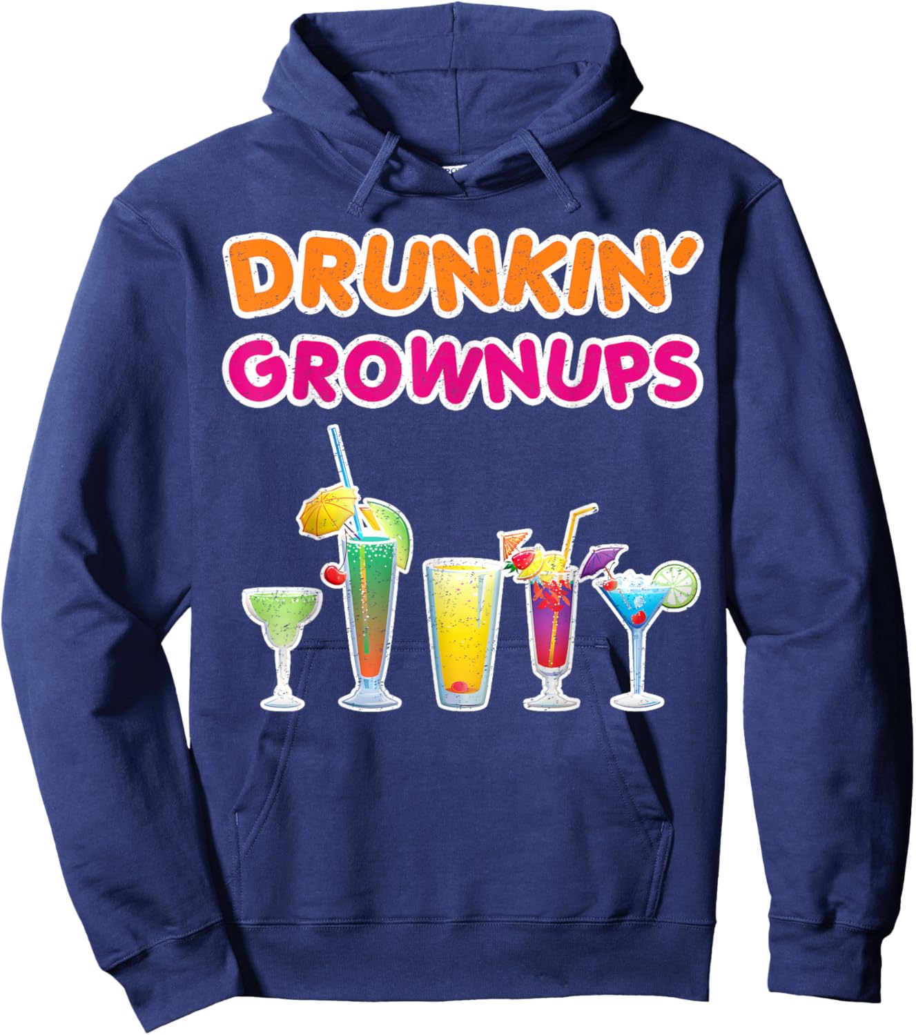 Drunkin' Grownups Cocktails Drinking Bachelorette Party Beer Hoodie - Hoodie | Navy