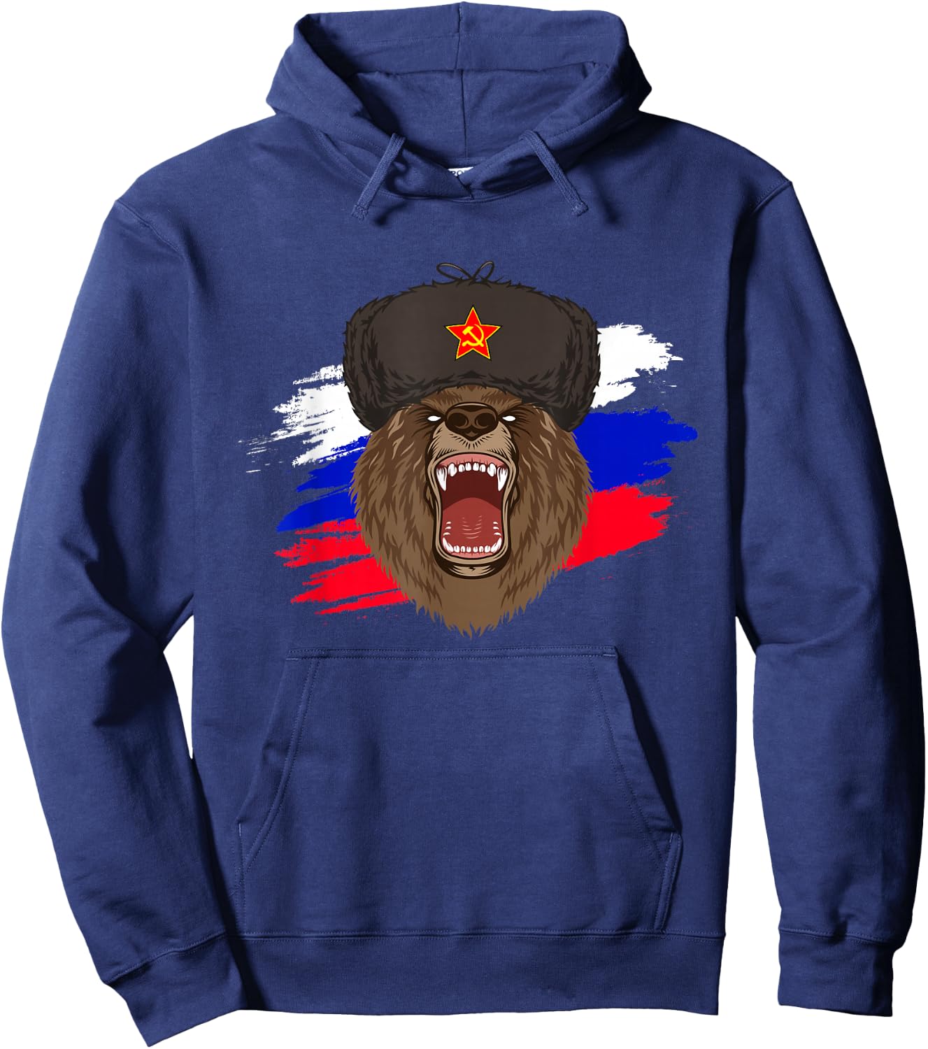 Russian Flag Russia Russian Bear Hoodie - Hoodie | Navy