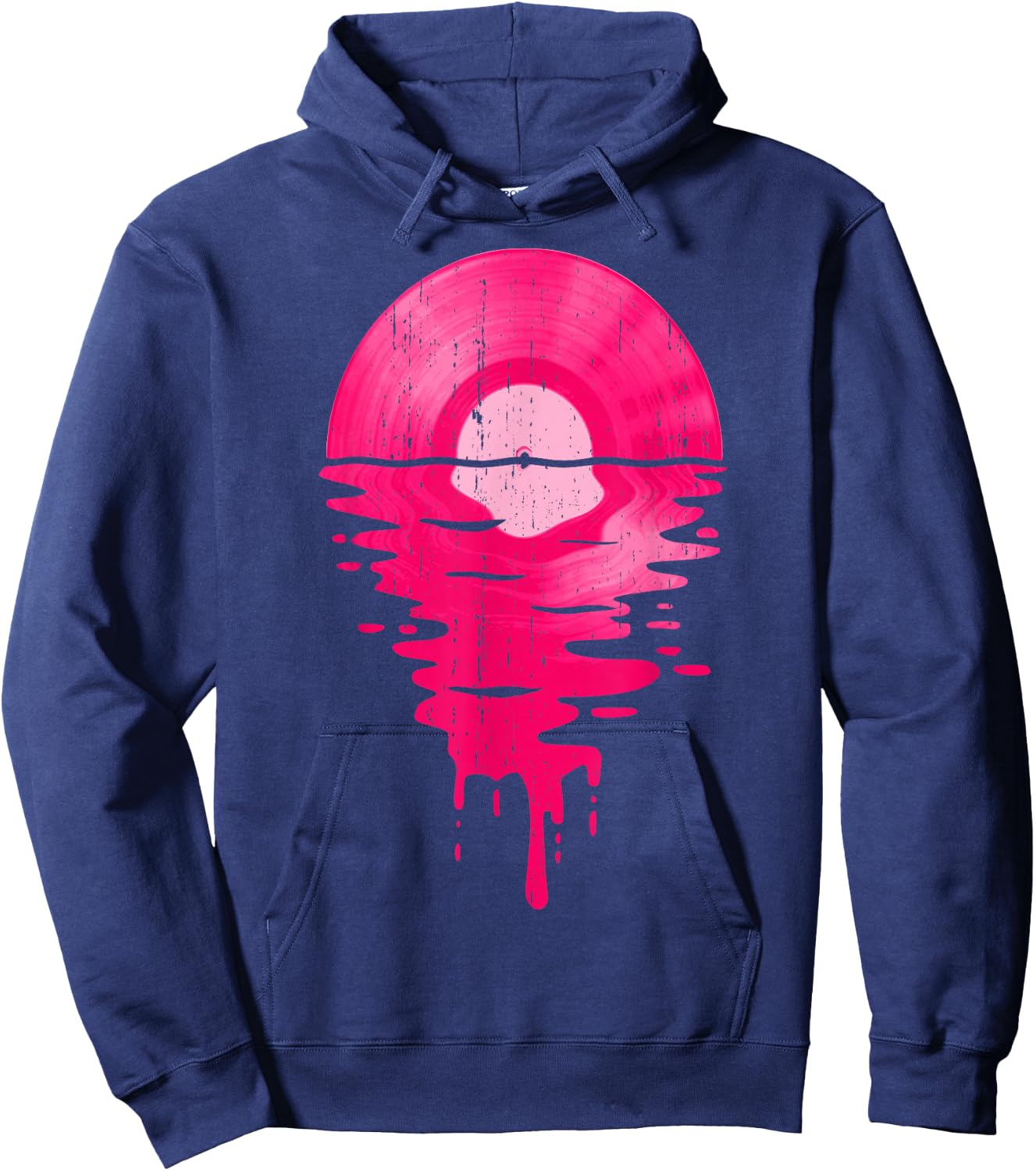 Vinyl Record Music LP Classic 80s Sunset Hoodie - Hoodie | Navy