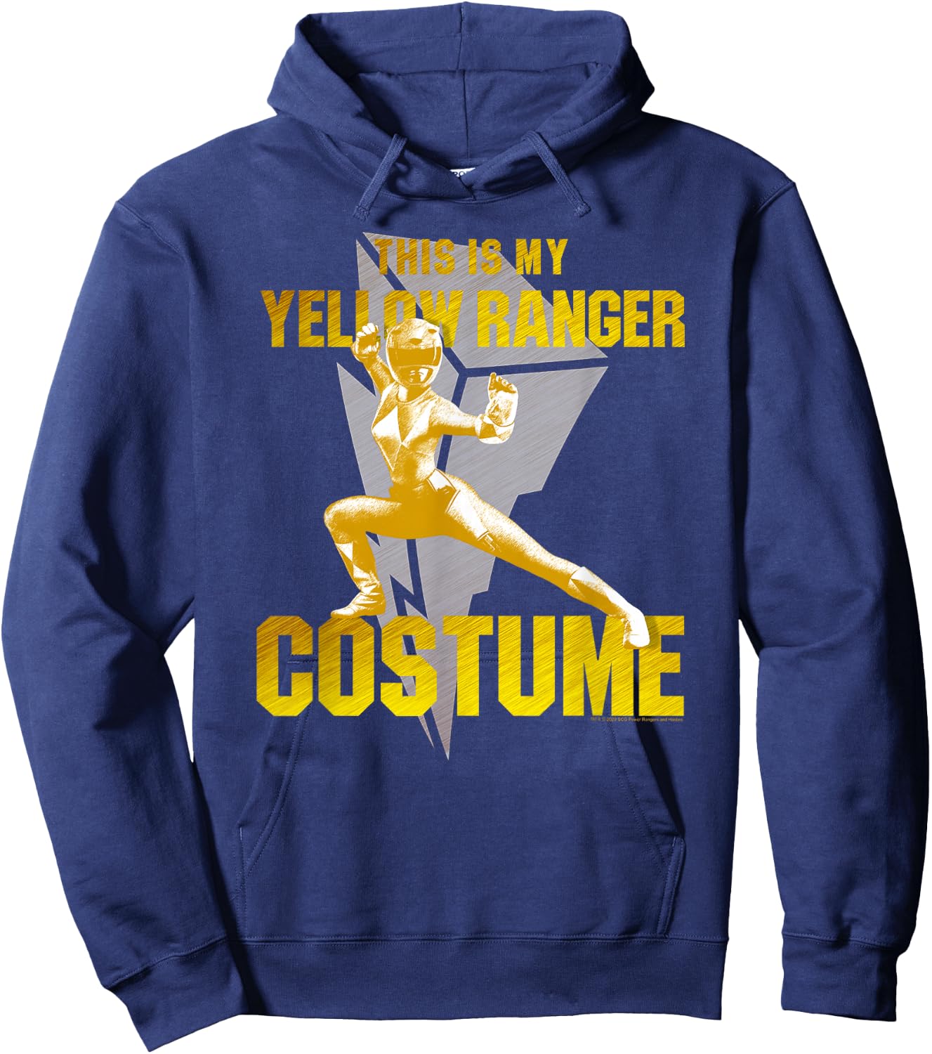 Power Rangers This is My Yellow Ranger Costume Battle Pose Hoodie - Hoodie | Navy