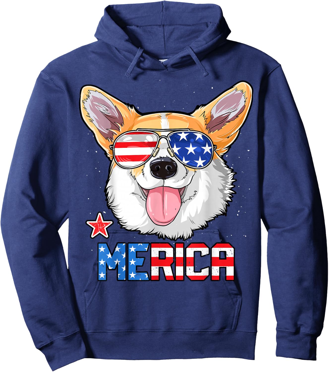 Corgi Merica 4th of July T Shirt Kids Boys Girls Dog Puppy Hoodie - Hoodie | Navy