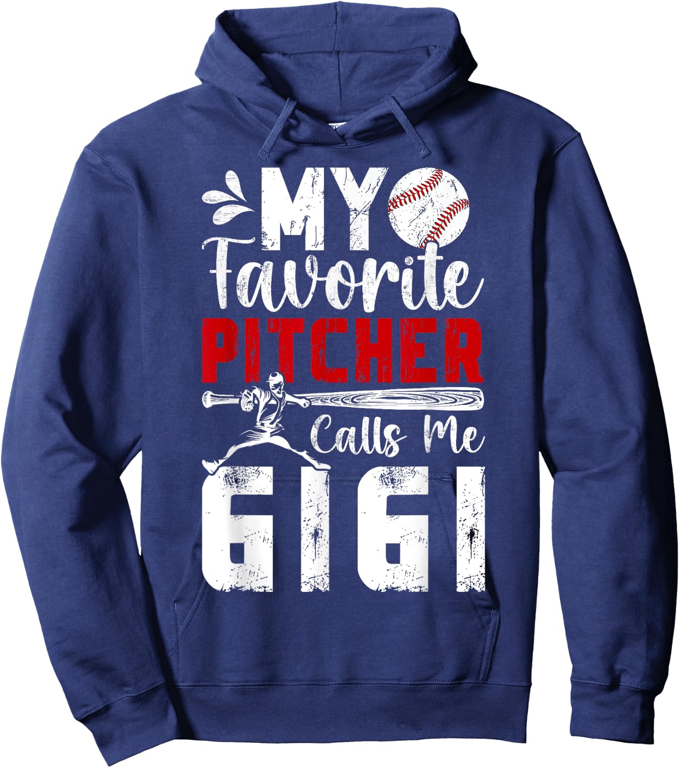 My Favorite Baseball Pitcher Gigi Of A Baseball Pitcher Hoodie - Hoodie | Navy