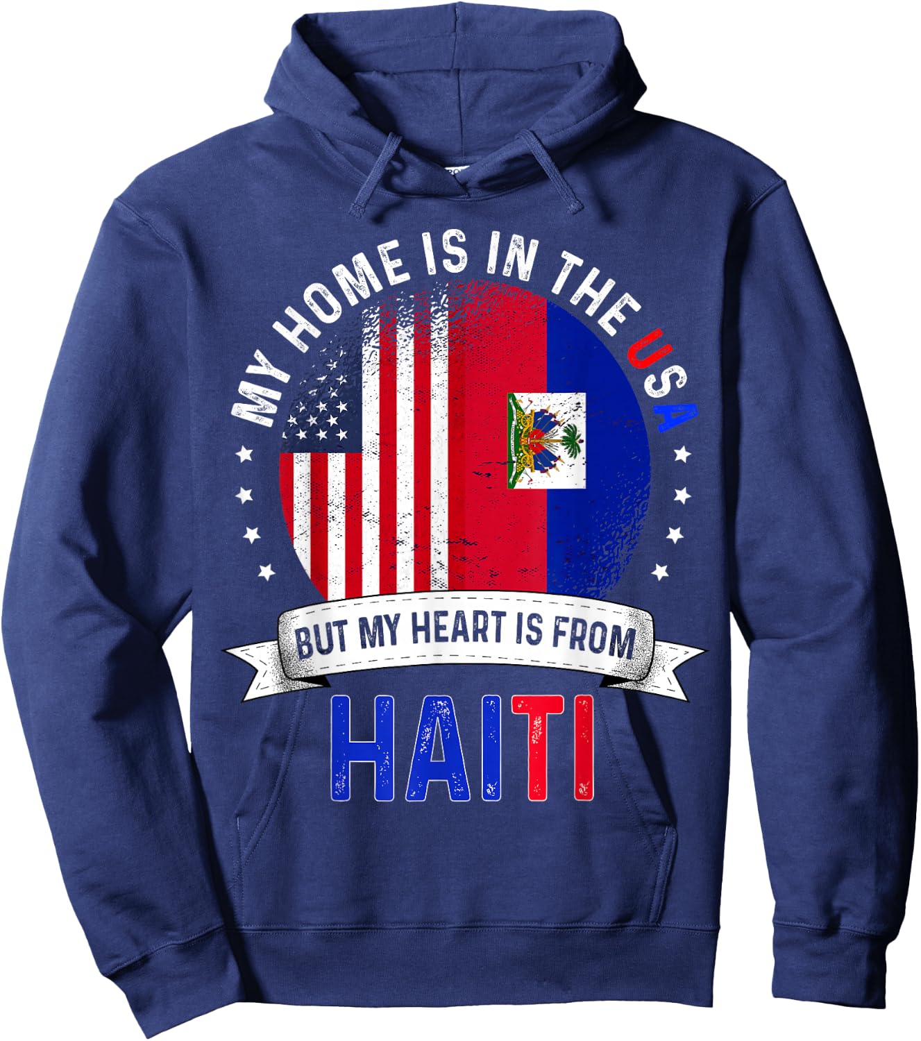 Haitian American Patriot Heart is from Haiti Flag Hoodie - Hoodie | Navy