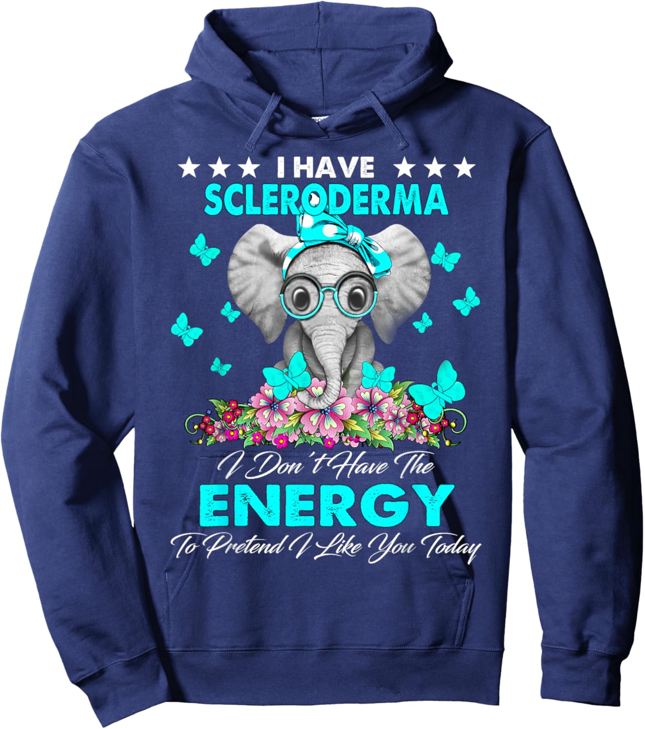Elephant I Have Scleroderma Awareness Gifts Hoodie - Hoodie | Navy