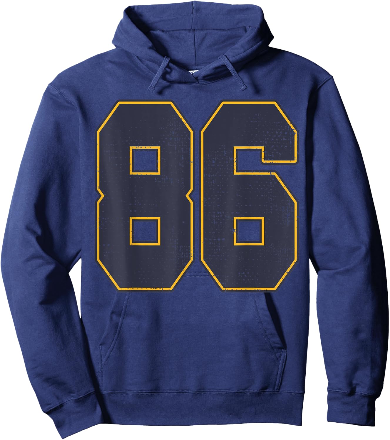 #86 Outline Number 86 Fan Varsity Sports Team Red Jersey Hoodie - Hoodie | Navy