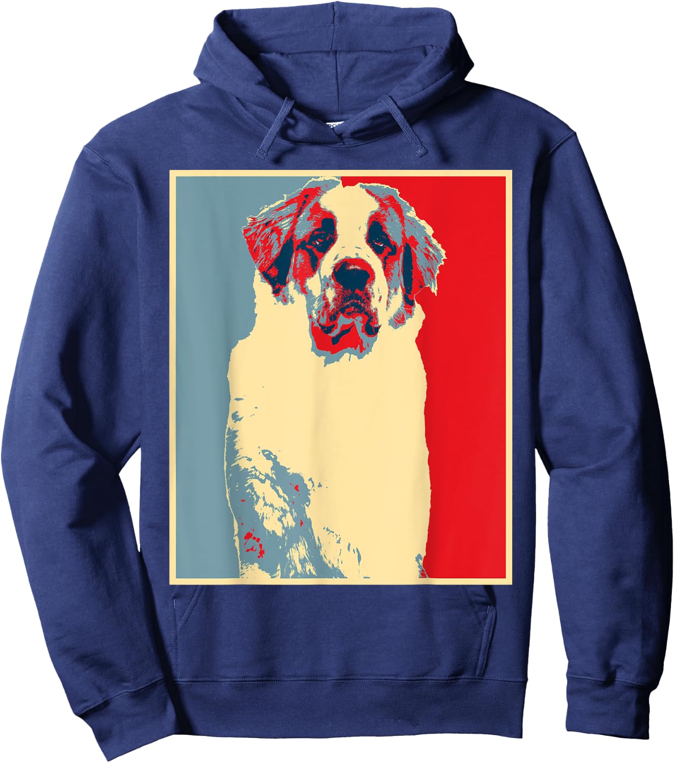 Dog Artwork - Vintage Silhouette St. Bernard Men Women Hoodie - Hoodie | Navy