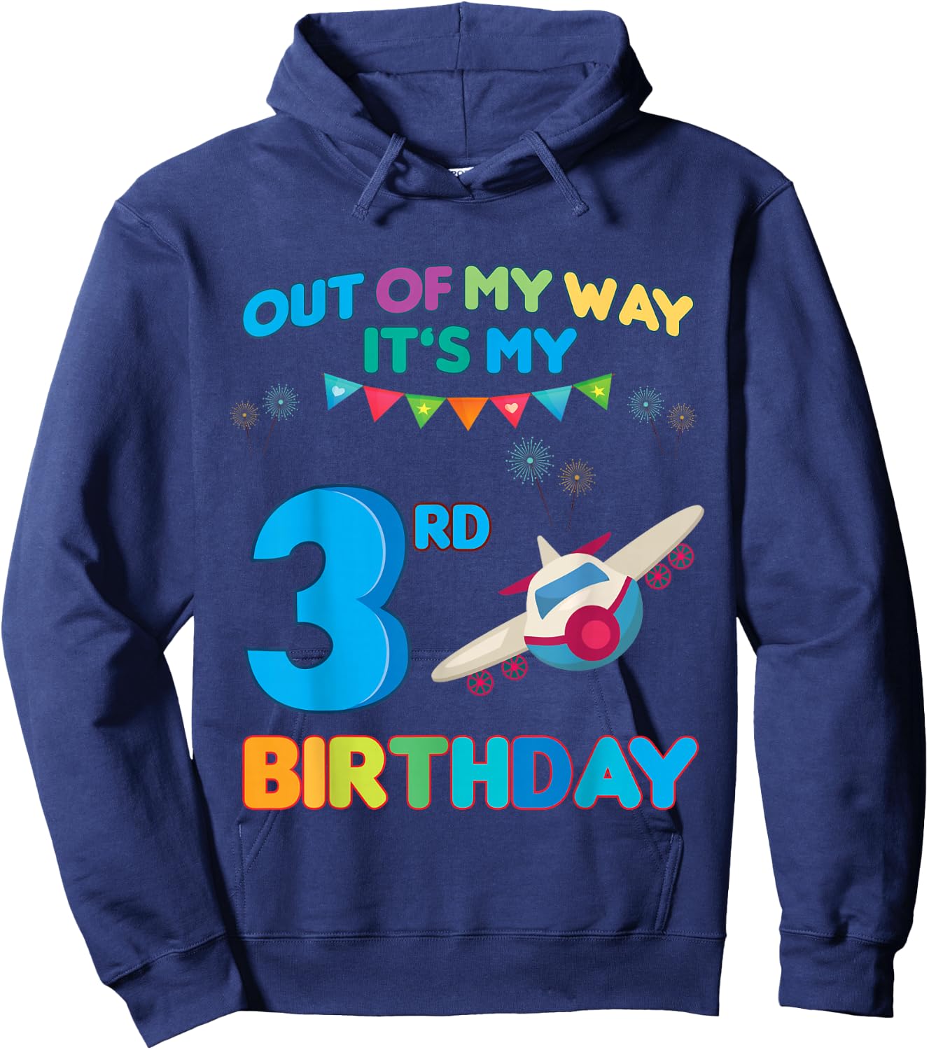 Out of my way it's my 3rd birthday aviation airplane Hoodie - Hoodie | Navy