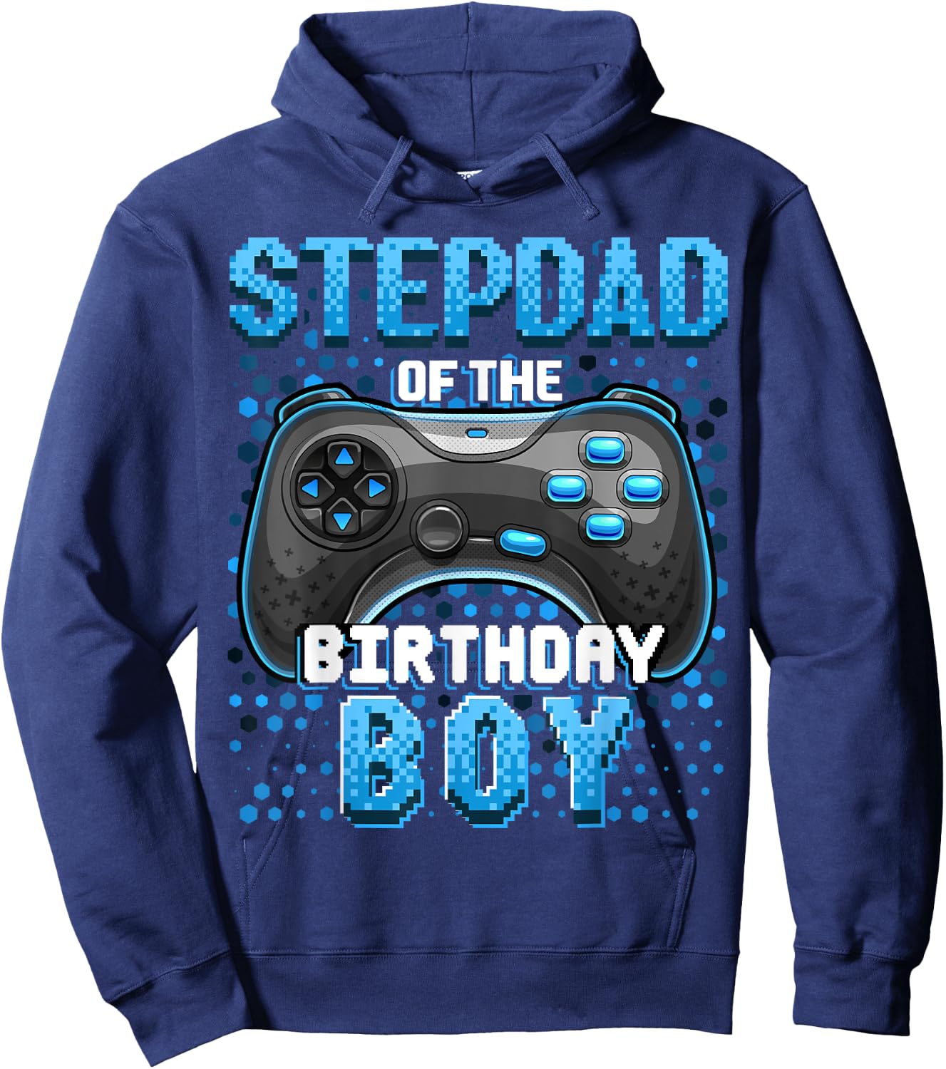 Stepdad of the Birthday Boy Matching Family Video Game Party Hoodie - Hoodie | Navy
