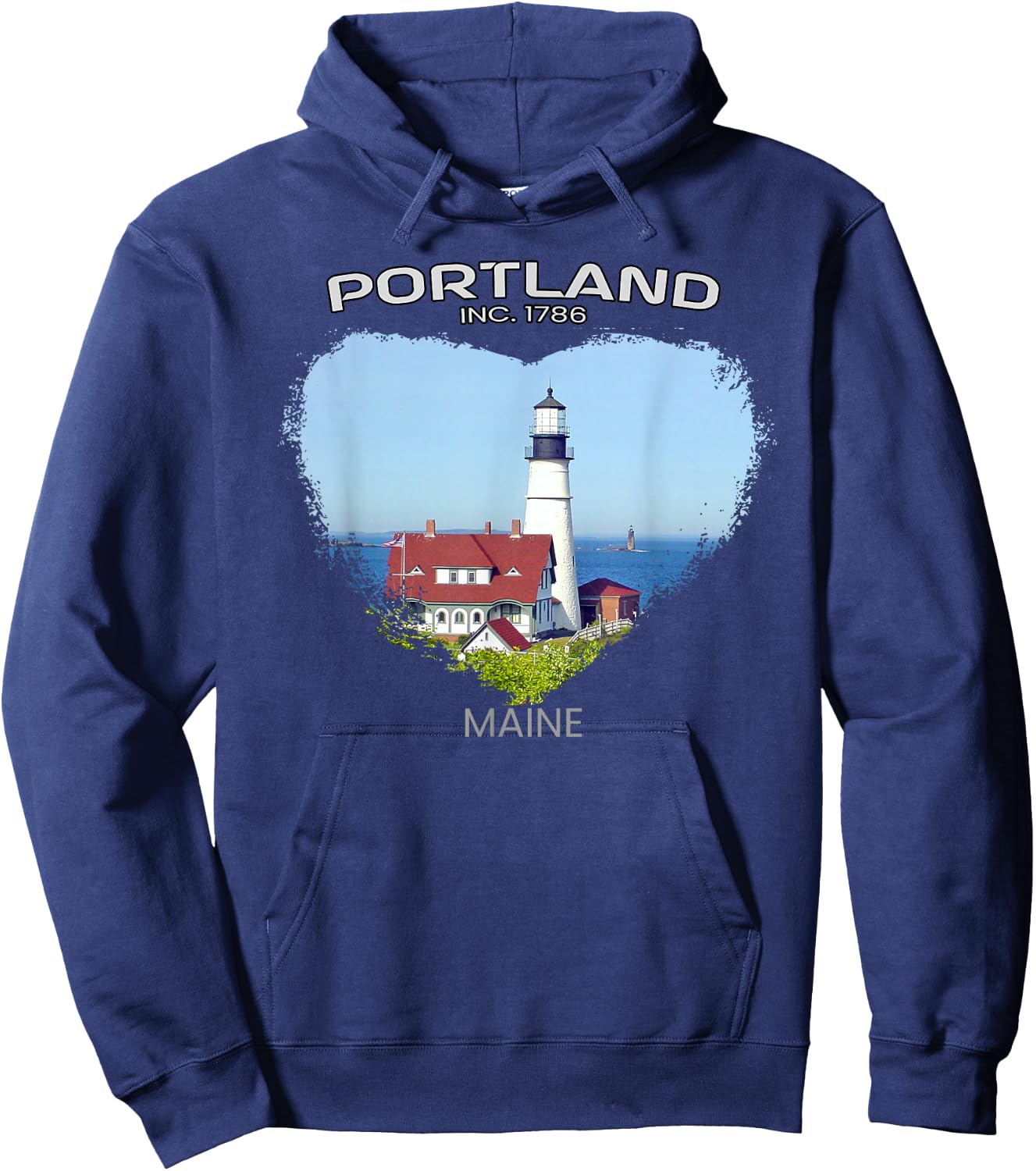 Portland ME MAINE Portland Head Light - Fort Williams Park Hoodie - Hoodie | Navy