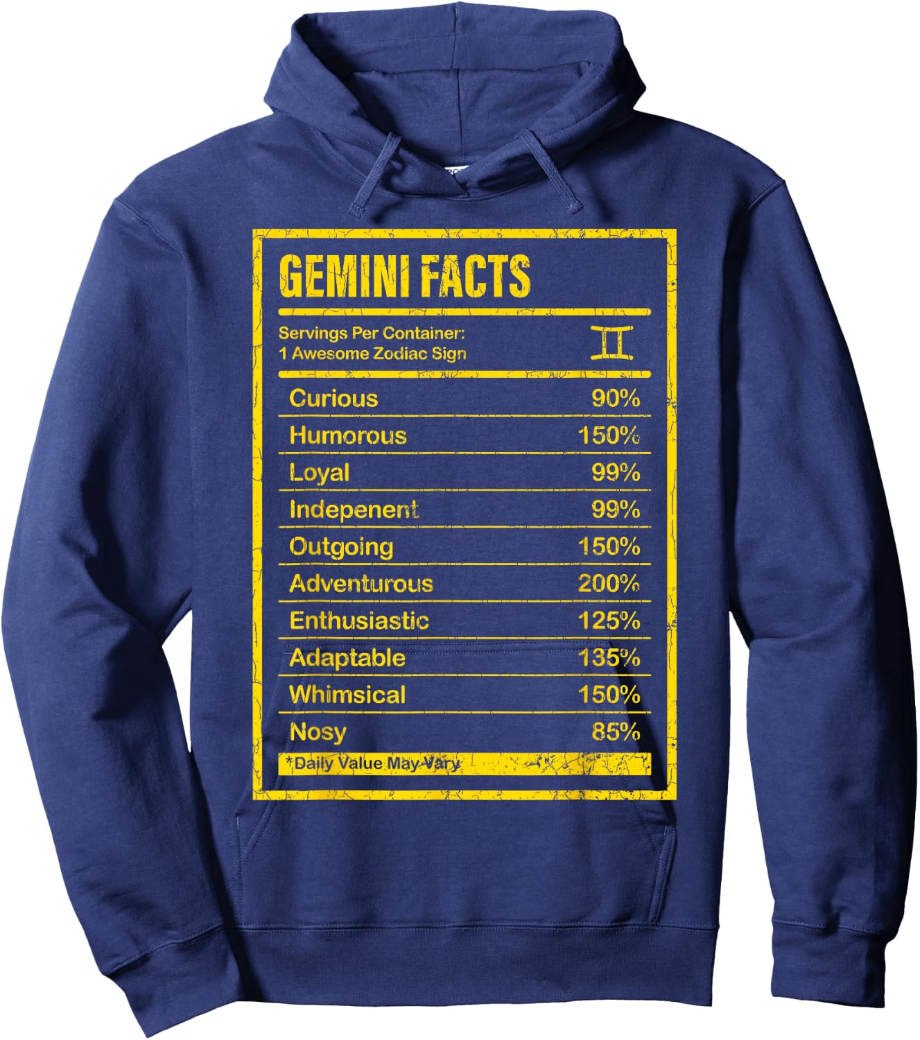 Gemini Zodiac Sign Gift Men Women Funny Hoodie - Hoodie | Navy