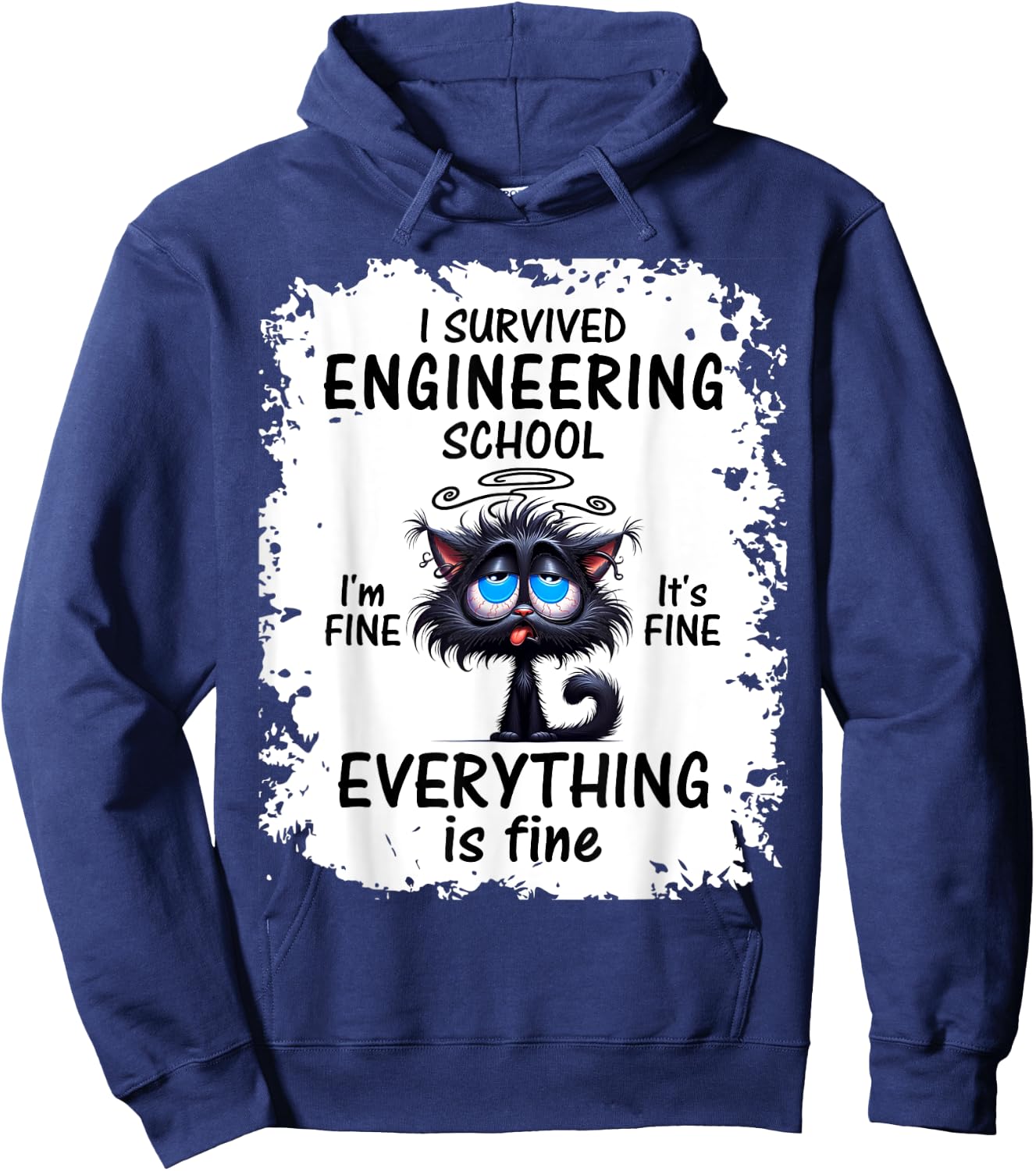 I Survived Engineering School Graduation 2025 Hoodie - Hoodie | Navy