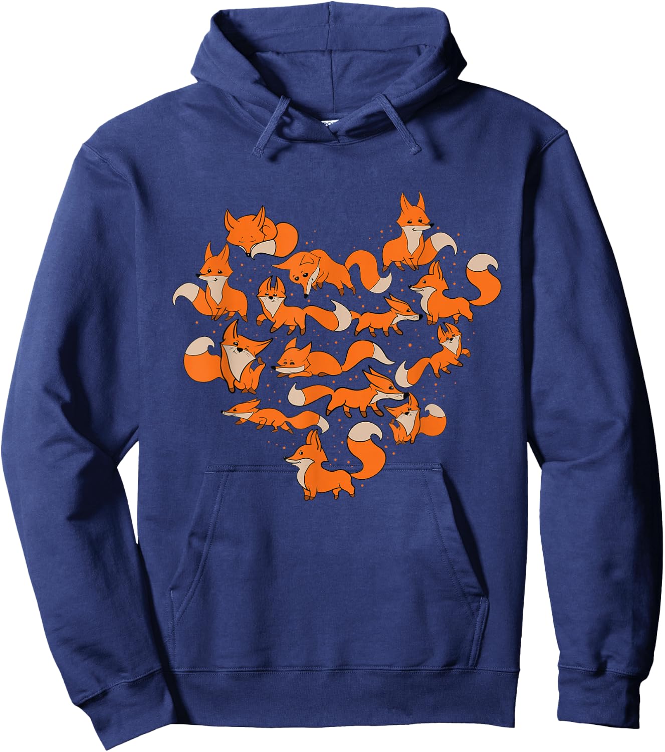 Heart Foxes - Wildlife Animal Lover Fox Zookeeper Hoodie - Hoodie | Navy