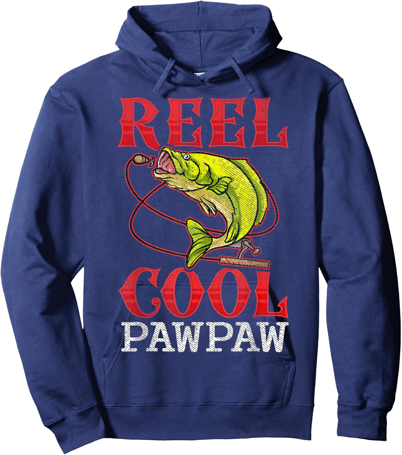 Reel Cool Pawpaw Fishing Lover Fathers Day Gift Funny Hoodie - Hoodie | Navy