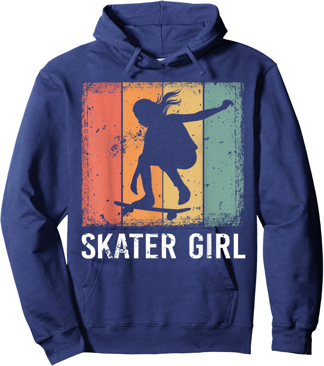 Cool Skater Art Women Girls Skateboarding Skateboard Skating Hoodie - Hoodie | Navy