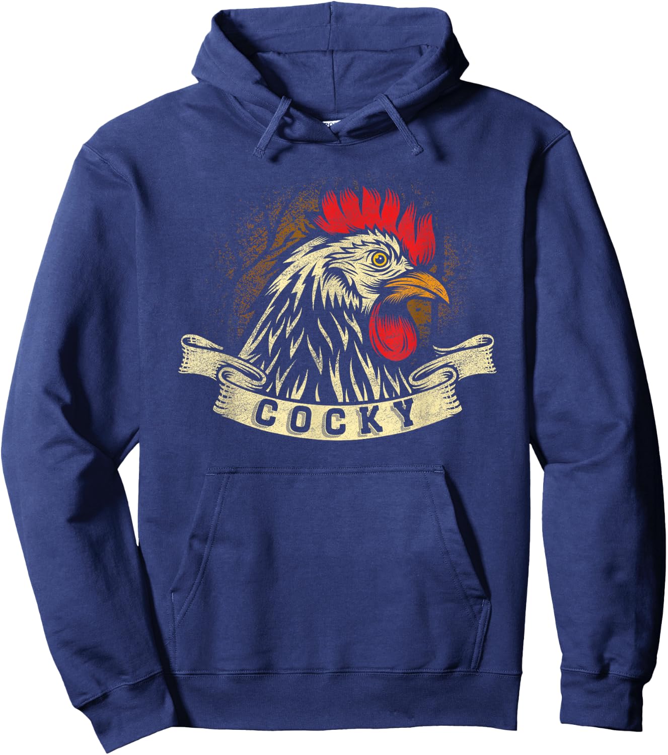 Cocky Rooster Design For Chicken Lovers Hoodie - Hoodie | Navy
