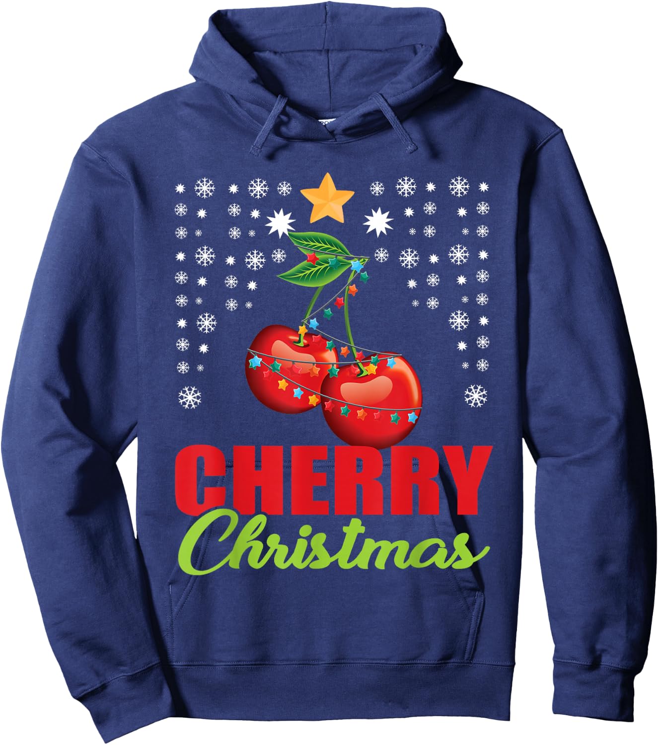 Great Cherrie Gifts Funny Fruit Lover Gift -Adults, Kids Black Modern Classic Christmas Cherry Small Hoodie - Hoodie | Navy