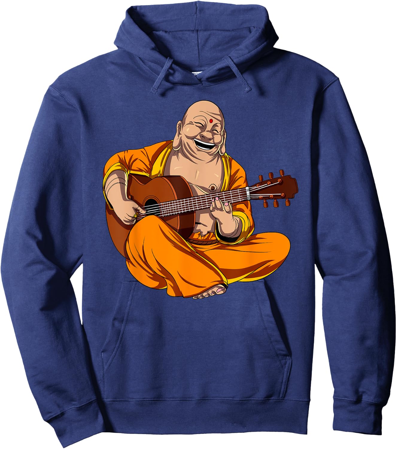 Buddha Playing Guitar Zen Yoga Meditation Funny Namaste Hoodie - Hoodie | Navy