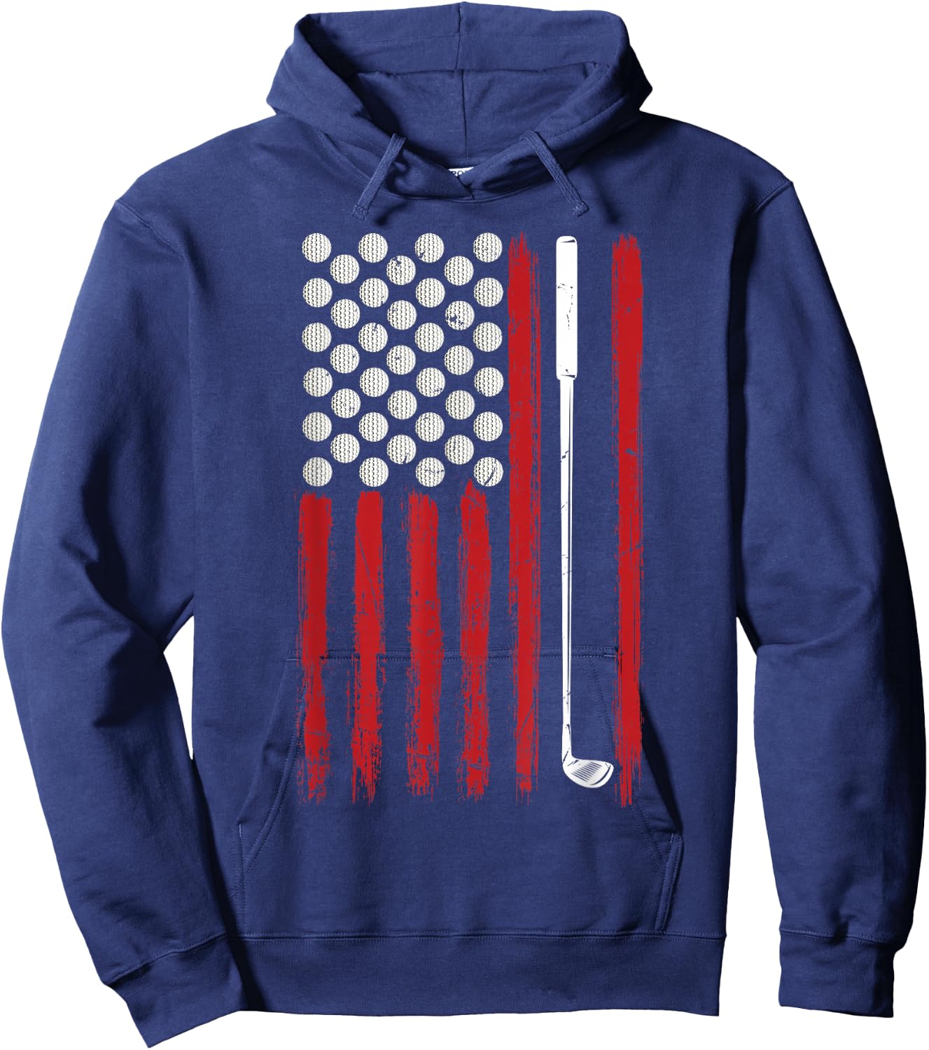 American Flag Golfing Golf Women Men Hoodie - Hoodie | Navy