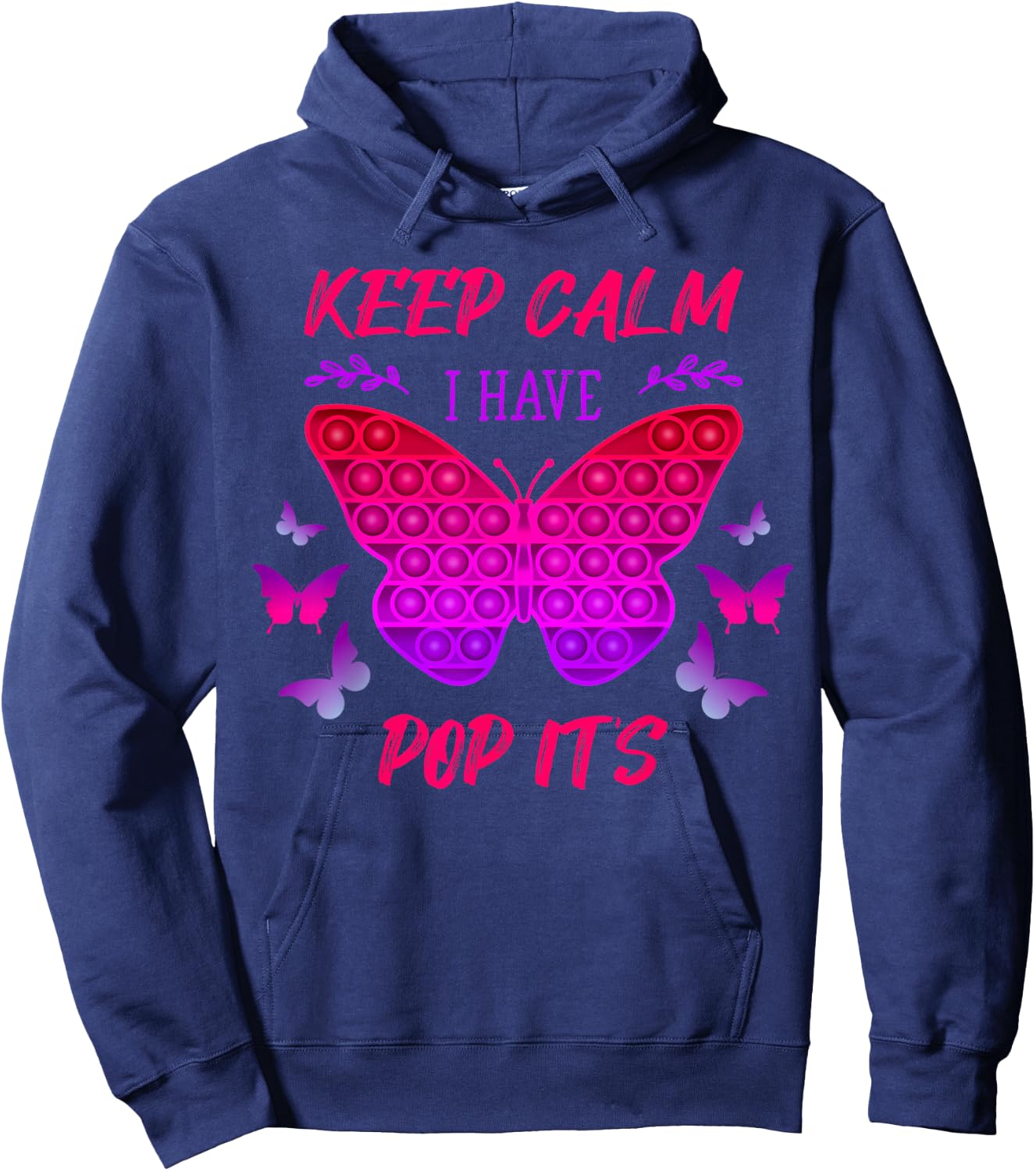 Fidget Toy Pop It for Girls Butterfly Fidget Toy Hoodie - Hoodie | Navy